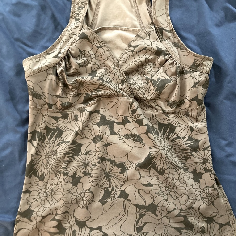 Gray Floral Sleeveless Top